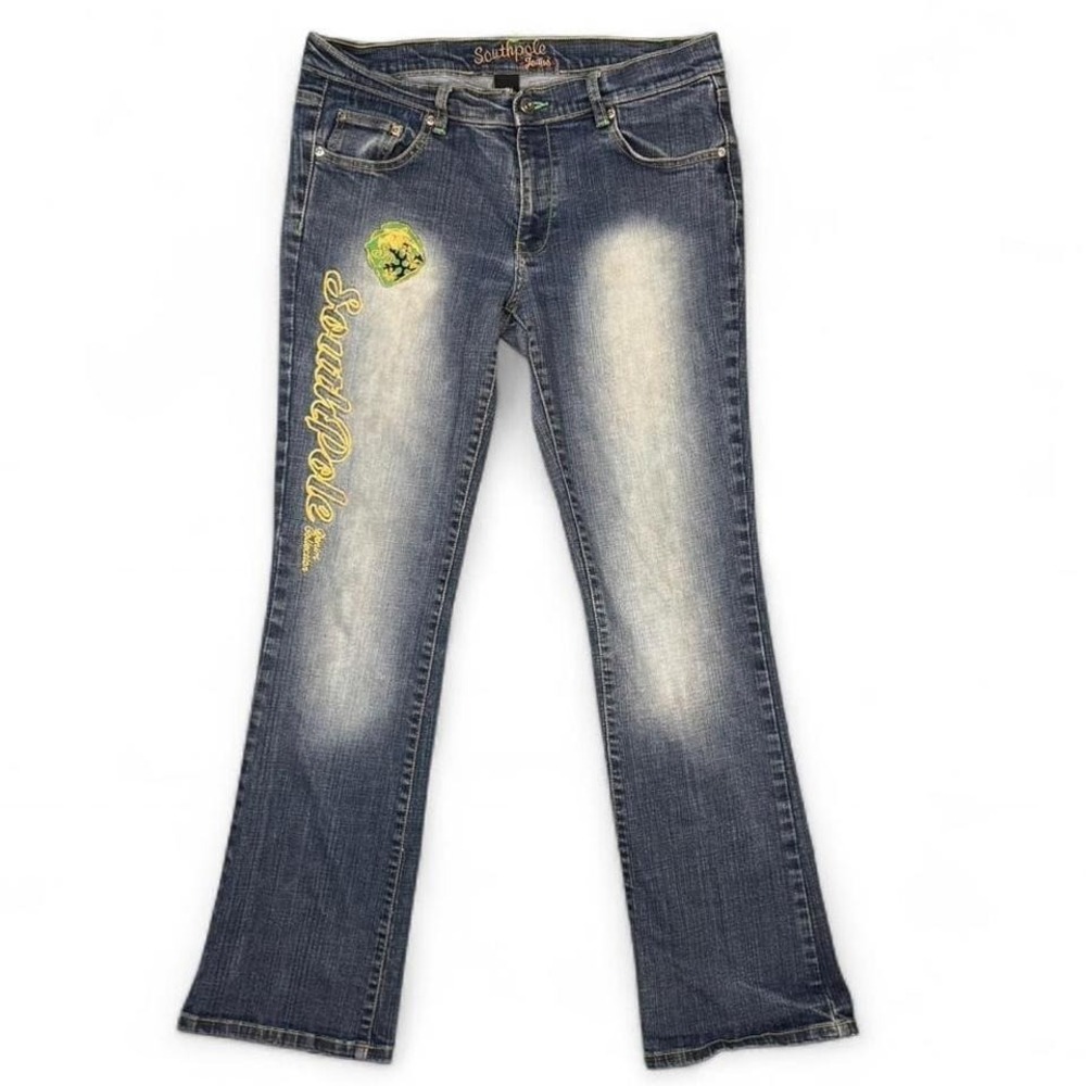 Y2K Southpole Embroidered Flare Jeans Size: 7